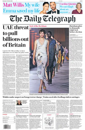 Cover of The Daily Telegraph - Saturday