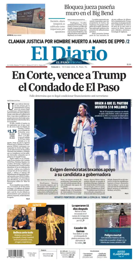 Cover of El Diario de El Paso