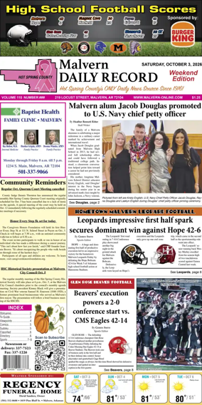Cover of Malvern Daily Record