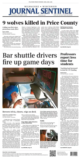 Cover of Milwaukee Journal Sentinel