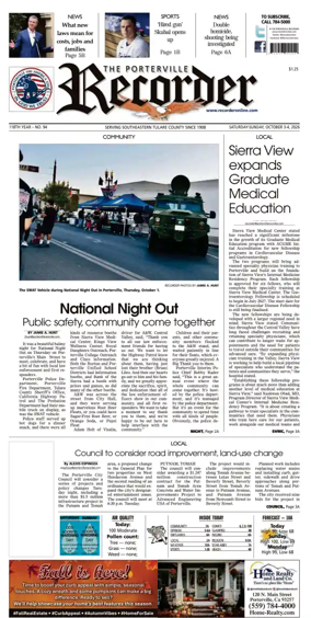 Cover of Porterville Recorder