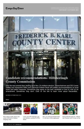 Cover of Tampa Bay Times TFP