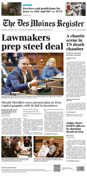 Cover of The Des Moines Register
