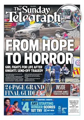 Cover of The Daily Telegraph (Sydney)