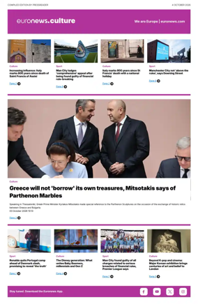 Cover of Euronews Culture and Sport Compiled Edition