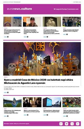 Cover of Euronews Culture and Sport (Hungarian)