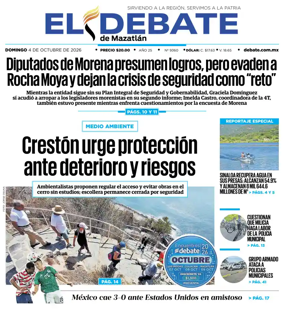 Cover of El Debate de Mazatlan