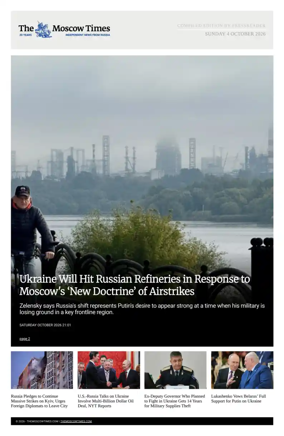 Cover of The Moscow Times - English