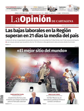 Cover of La Opinion de Murcia (Cartagena)