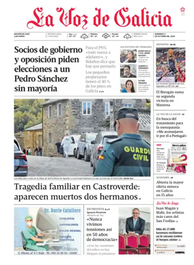 Cover of La Voz de Galicia (Lugo)