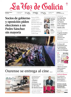 Cover of La Voz de Galicia (Ourense)