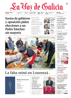 Cover of La Voz de Galicia (Viveiro)