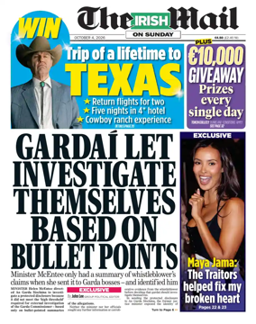 Cover of The Irish Mail on Sunday