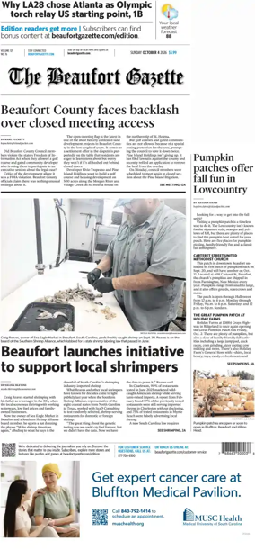 Cover of Beaufort Gazette (Sunday)