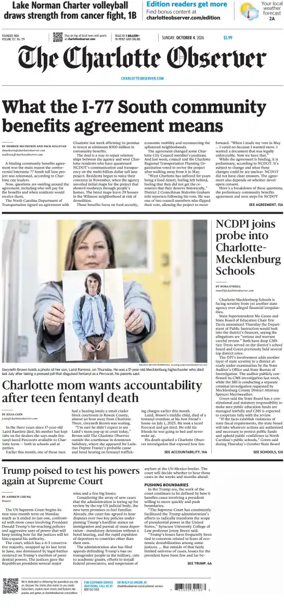 Cover of The Charlotte Observer (Sunday)