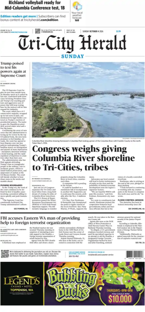 Cover of Tri-City Herald (Sunday)
