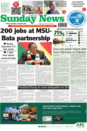 Cover of Sunday News (Zimbabwe)