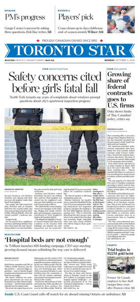 Cover of Toronto Star