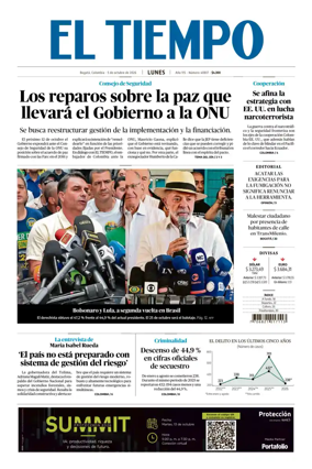 Cover of El Tiempo (Bogota)