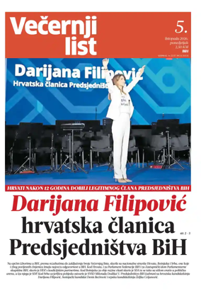 Cover of Vecernji list BiH