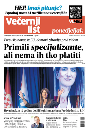 Cover of Vecernji list - Zagreb