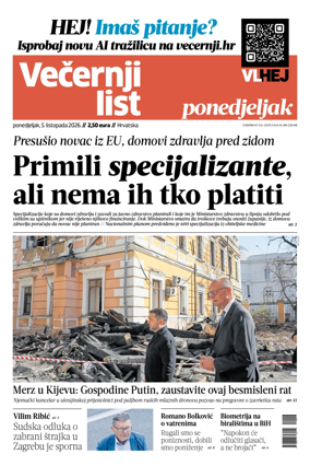 Cover of Vecernji list - Hrvatska
