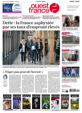 Cover of Ouest France (Angers / Segre)