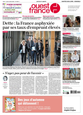 Cover of Ouest France (Nantes / Sud-Loire / Vignoble)