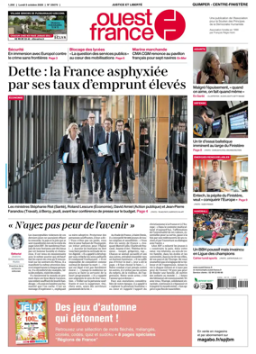Cover of Ouest-France (Quimper Centre-Finistere)