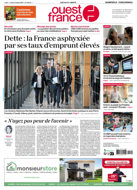 Cover of Ouest-France (Quimperle Concarneau)