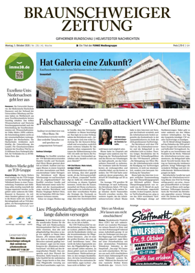Cover of Braunschweiger Zeitung (Helmstedter Nachrichten)