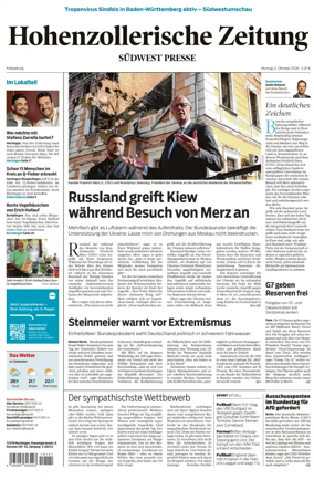 Cover of Hohenzollerische Zeitung