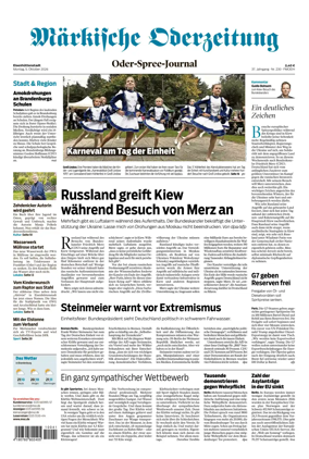 Cover of Markische Oderzeitung Eisenhuttenstadt