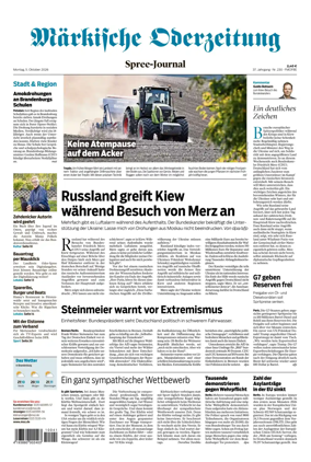 Cover of Markische Oderzeitung Spree-Journal