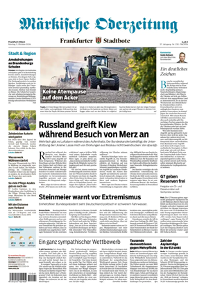 Cover of Markische Oderzeitung Frankfurt (Oder)