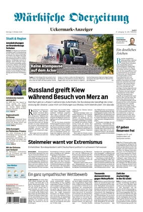 Cover of Markische Oderzeitung Uckermarkanzeiger