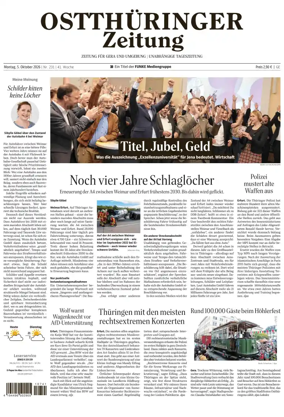 Cover of Ostthuringer Zeitung (Gera)