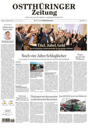 Cover of Ostthuringer Zeitung (Jena)