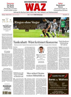 Cover of Westdeutsche Allgemeine Zeitung (Bochum)