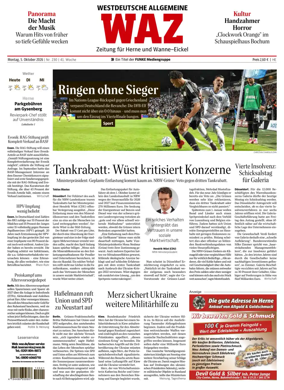 Cover of Westdeutsche Allgemeine Zeitung (Herne)