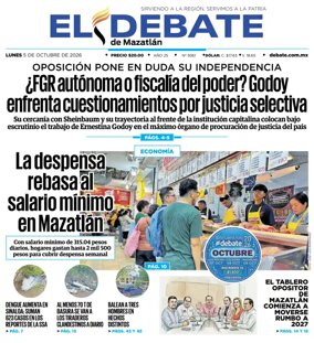 Cover of El Debate de Mazatlan