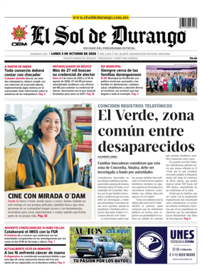 Cover of El Sol de Durango
