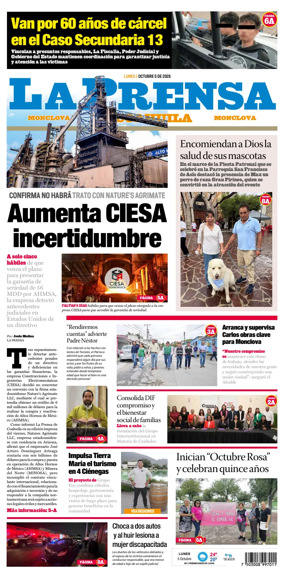 Cover of La Prensa de Coahuila