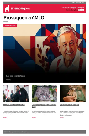 Cover of Sin Embargo Opinion