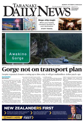 Cover of Taranaki Daily News