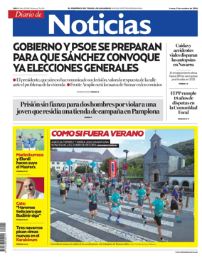 Cover of Diario de Noticias (Spain)