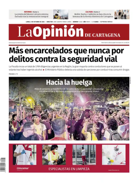 Cover of La Opinion de Murcia (Cartagena)