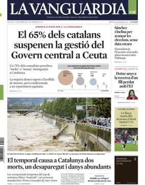 Cover of La Vanguardia (Catalonia - 1st edition)