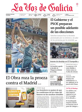 Cover of La Voz de Galicia (Santiago)