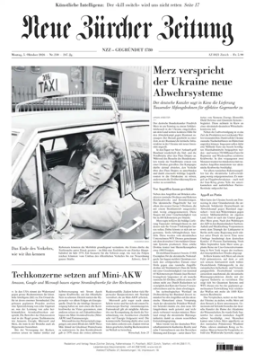 Cover of Neue Zurcher Zeitung